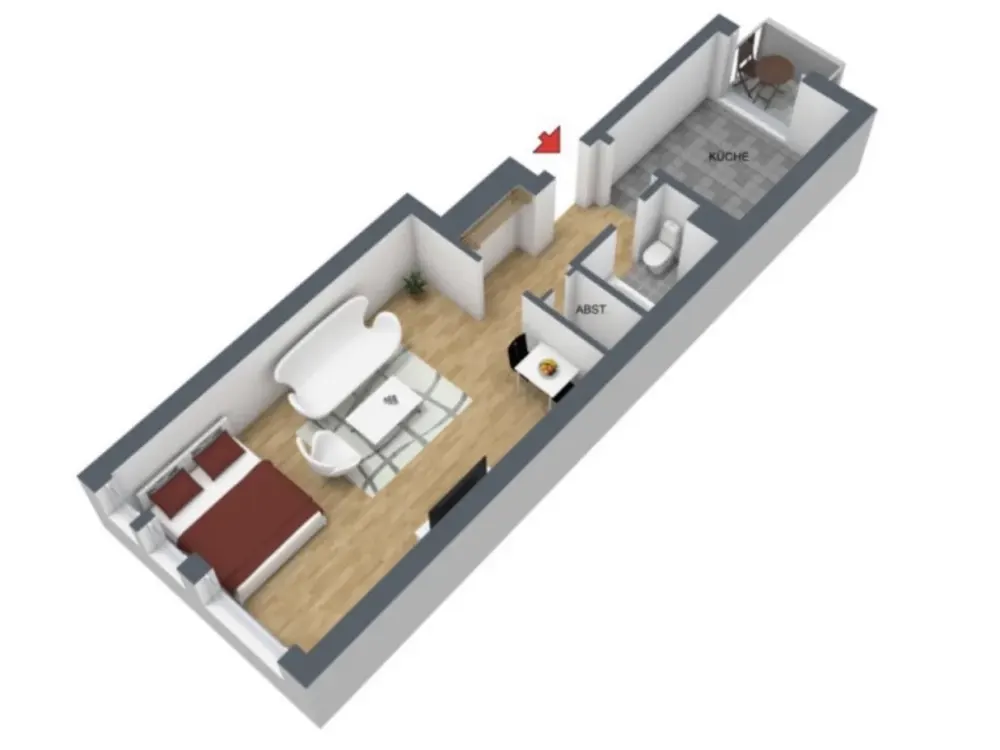 1-Zimmer-Wohnung mit Balkon direkt am Ebertplatz, Nachmieter gesucht
