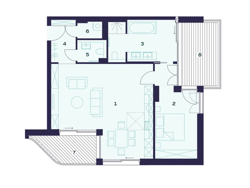 2-Zimmer-Erdgeschosswohnung mit Süd-Terrasse