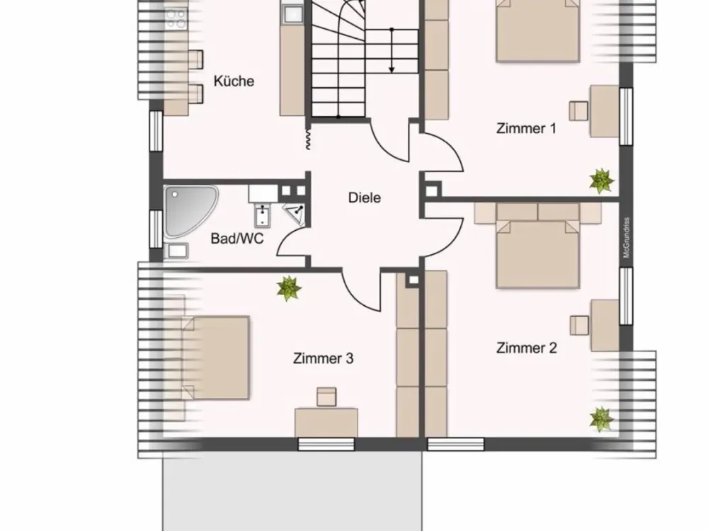 Schöne 3 ZKB-Wohnung DG mit Klima