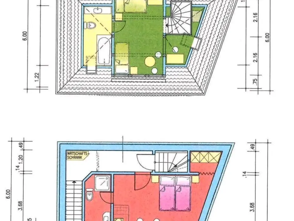 Kleine Maisonettewohnung mit kleiner Einbauküche