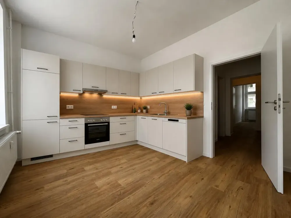 Effiziente Wohnung mit Wohnküche und zwei Schlafzimmer
