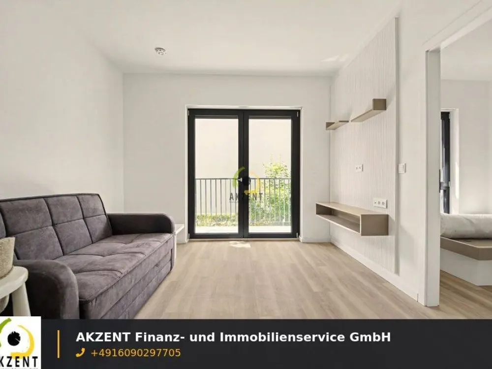 Erstbezug - Stilvolle 1,5-Zimmer-Neubauwohnung mit Balkon, EBK & Möblierung - Direkt am S-Bahnhof