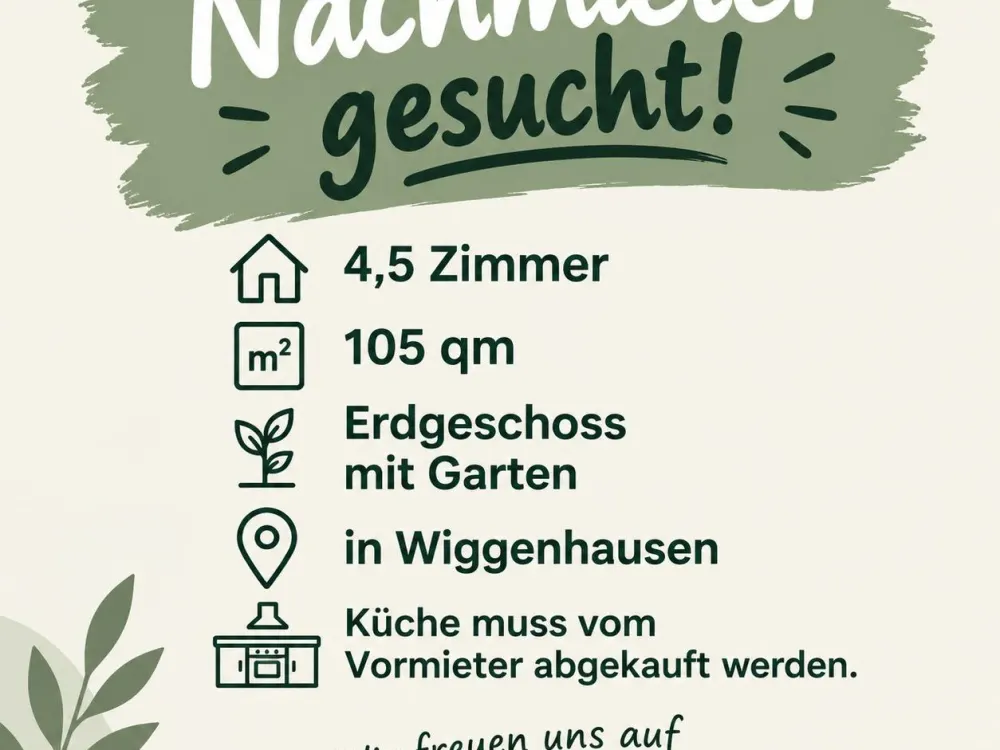 Nachmieter gesucht
