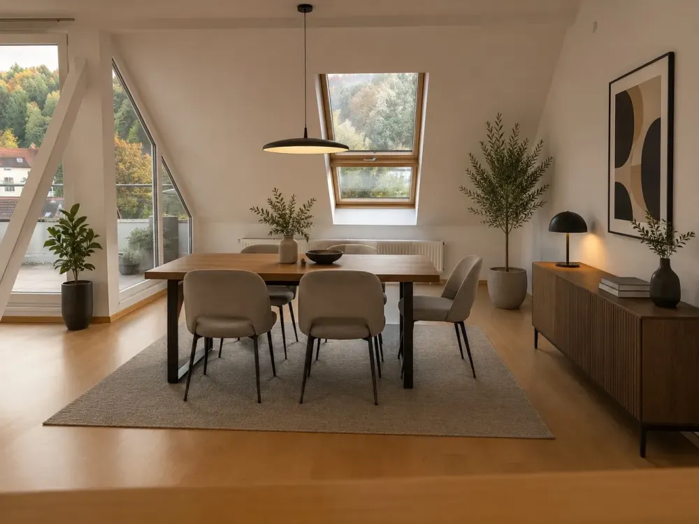 Bright Attic Apartment with Spacious Loggia and Open Living Area