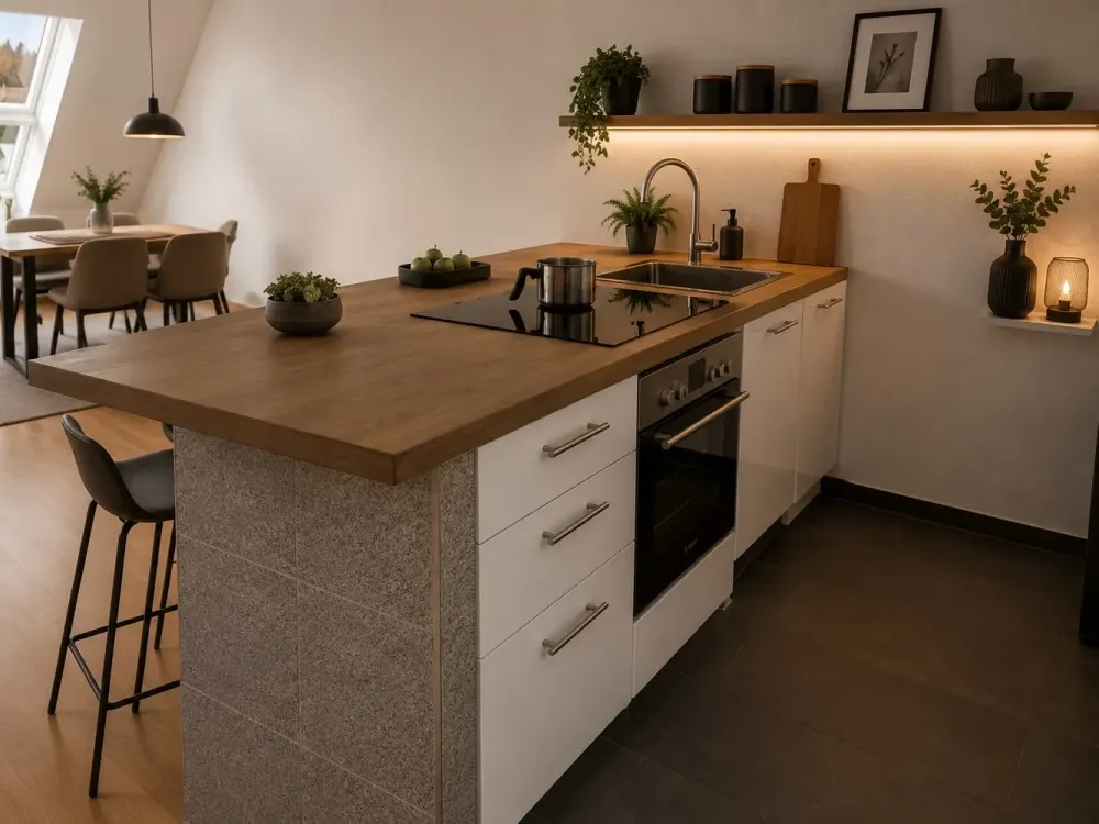 Bright Attic Apartment with Spacious Loggia and Open Living Area