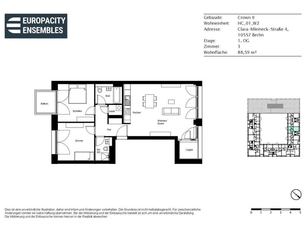 Moderne 3-Zimmer-Wohnung mit Loggia & durchdachtem Design