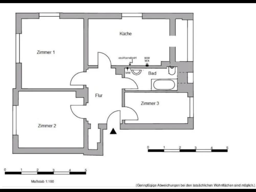 3-Raum Wohnung 73qm, frisch renoviert