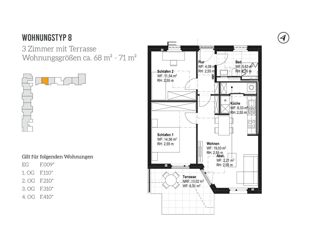 Altersgerechte Wohnung |Terrasse + Garten | Einbauküche| ebenerdige Dusche | Abstellraum | Aufzug