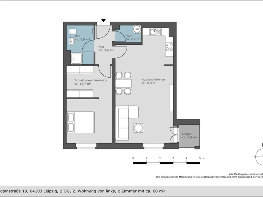 Erstbezug in Citynaher Wohnlage - hochwertige 2-Zimmer-Wohnung mit Balkon