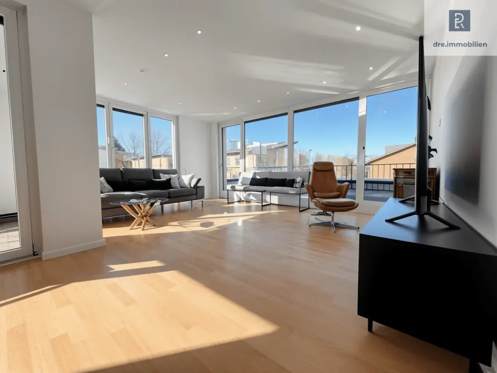 Wunderschöne, vollmöblierte Penthouse-Wohnung mit Einbauküche und großem TG- UND Außenstellplatz