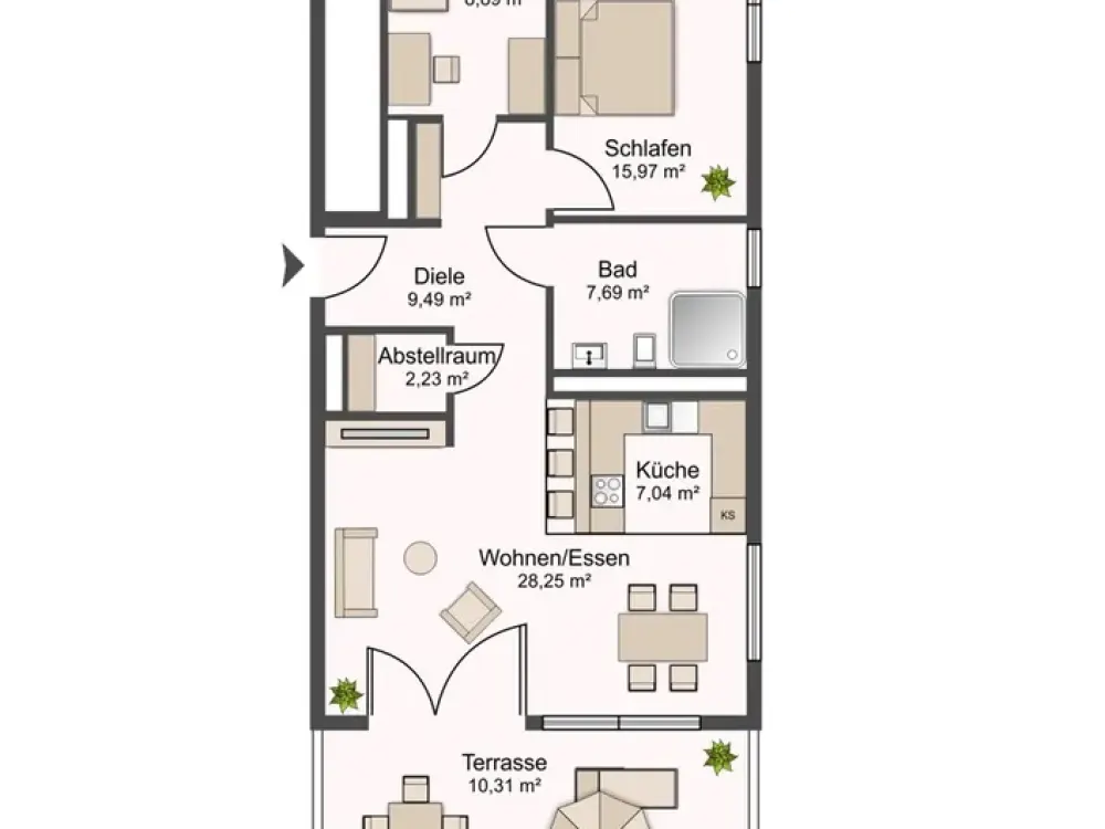 Hochwertige 3-Zimmer-Neubauwohnung mit Terrasse, EBK & TG in Rheinstetten