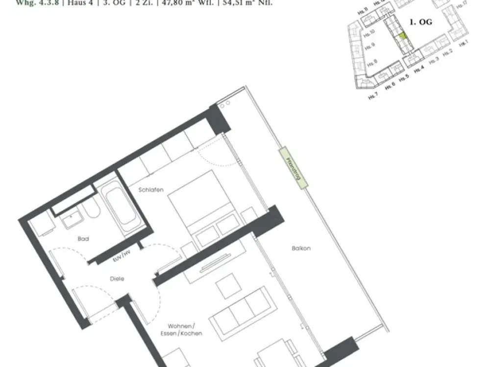 Erstbezug, EBK - Balkon, Innenhof - Expats Welcome