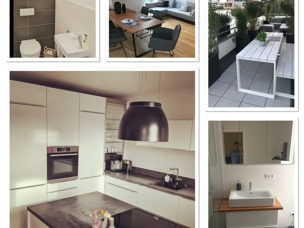 Helle,stilvolle, sowie neuwertige 3-Zimmer-Wohnung mit großer Dachterrasse und EBK
