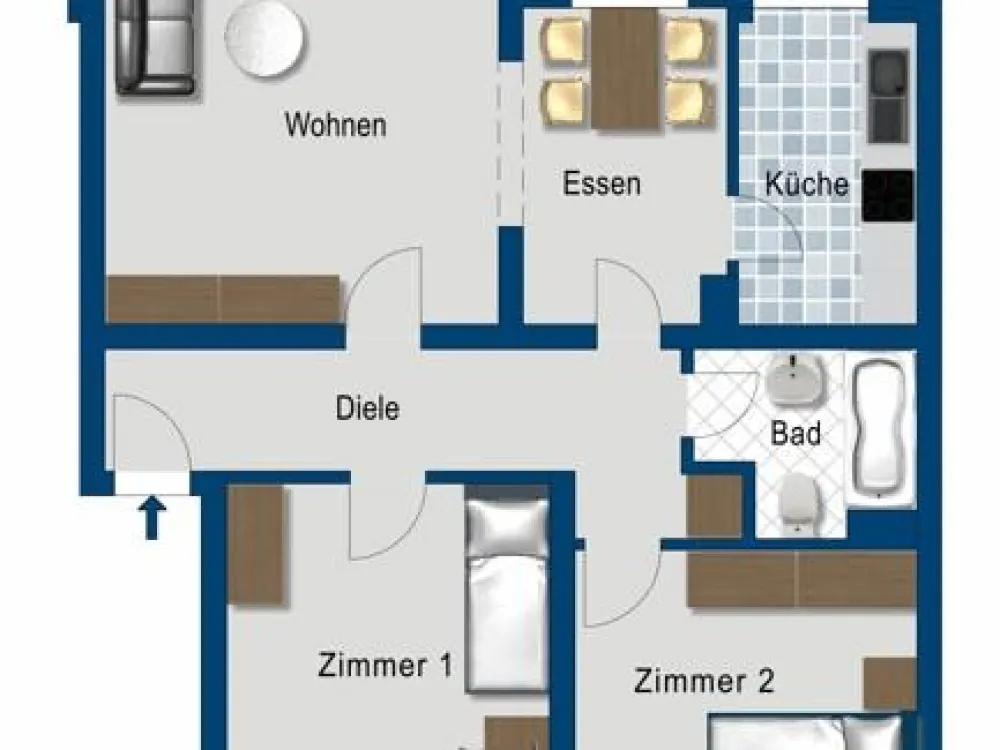 3 Zi. Wohnung mit zwei Balkone in Leichlingen