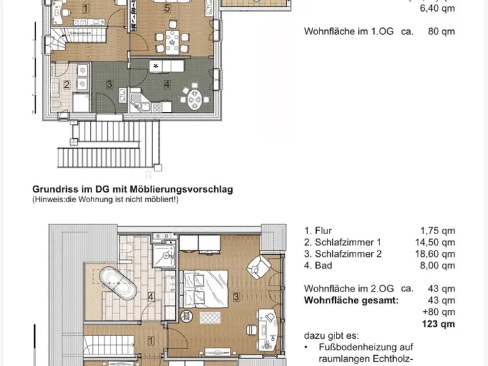 Maisonette mit 4 Zimmern und gehobener Ausstattung in Potsdam / provisionsfrei vom Vermieter