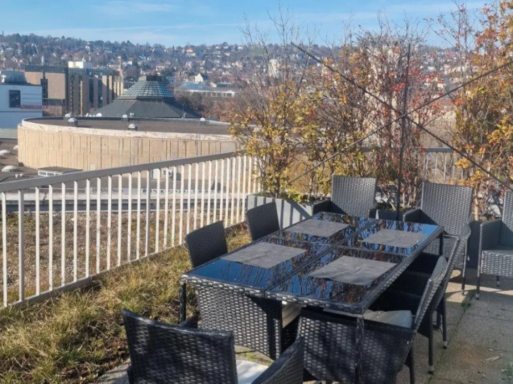 Dachterrasse über Stuttgart: 1,5 Zi DG, Mitte, Möbel geschenkt