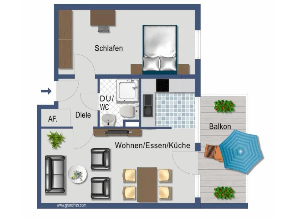 frisch renovierte 2-Raum-Wohnung in der City und dennoch ruhig