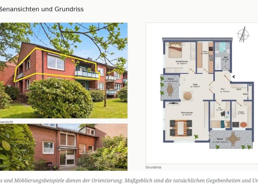 Sanierte 4-Zimmer Wohnung | 87qm | 2 Balkone | 20min in die City