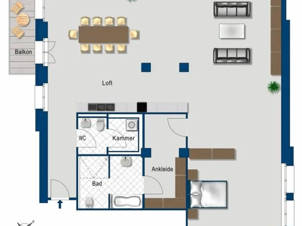 Luxuriöse Loftwohnung mit zwei Bädern und Balkon in Dresden-Friedrichstadt!