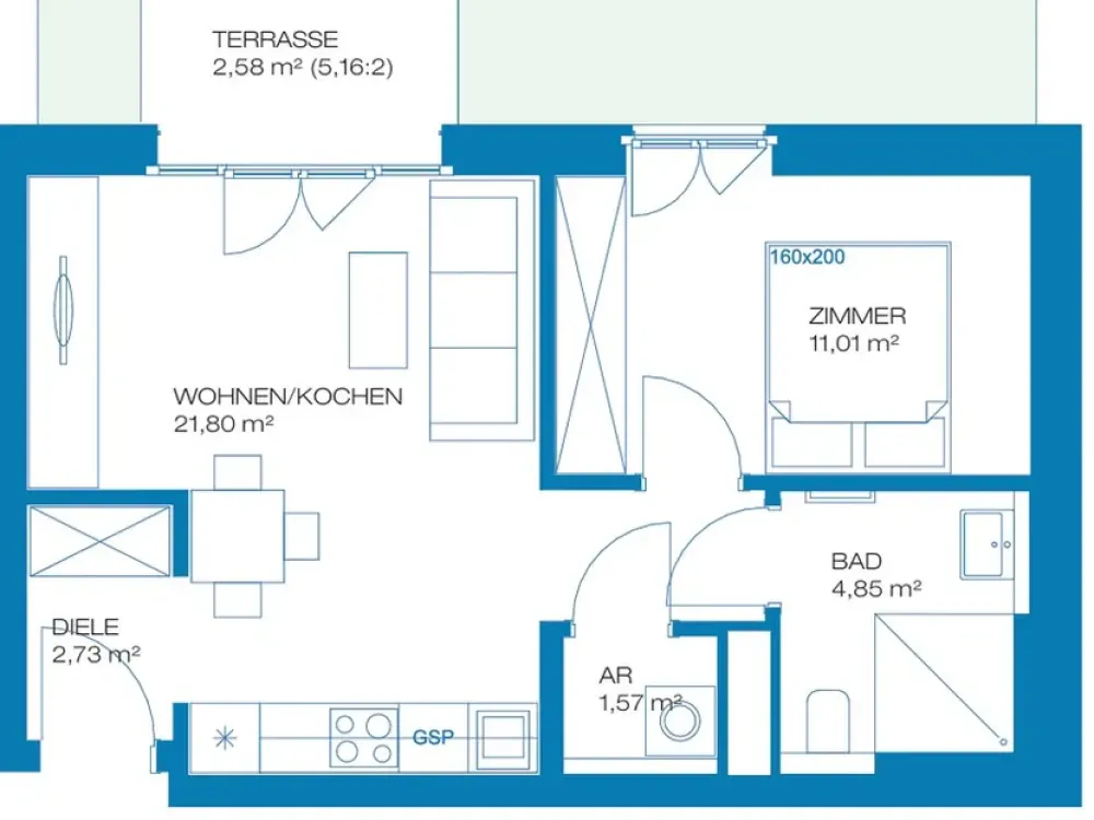 2-Zimmer-Wohnung in Berlin - ruhig, kleiner Garten