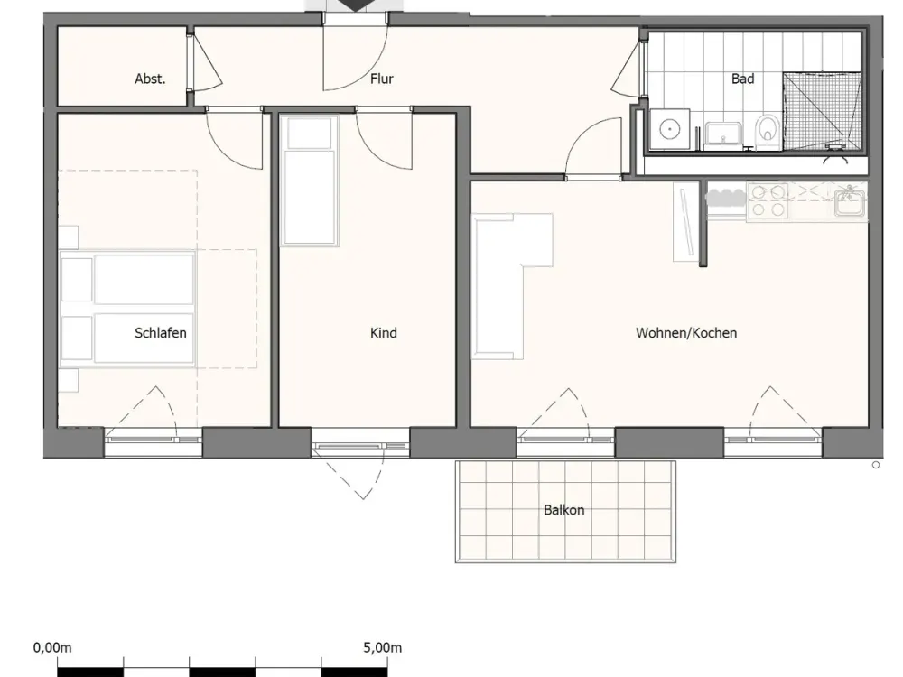 Erstbezug // Neubau // Praktische 3-Zimmer-Wohnung mit Balkon und EBK