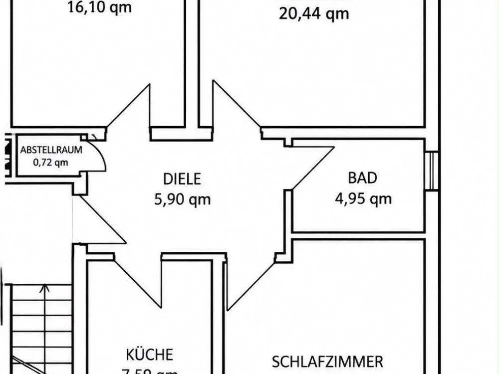 3-Zimmer-Wohnung mit moderner Einbauküche,