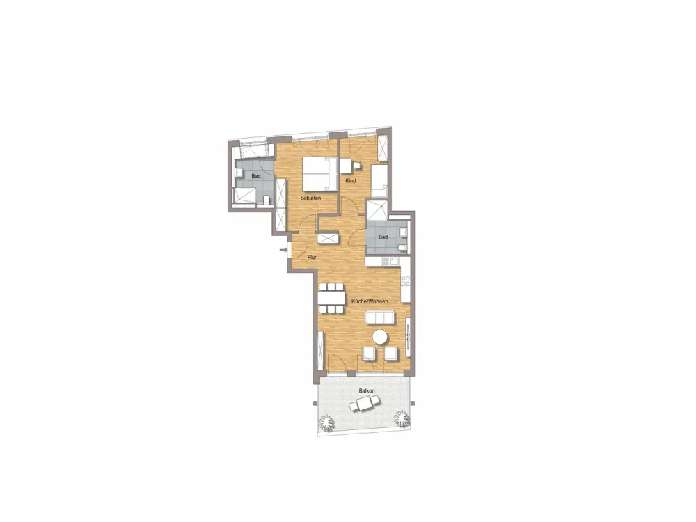 Wohnen im Scharnhauser Park - Große 3-Zimmer-Wohnung