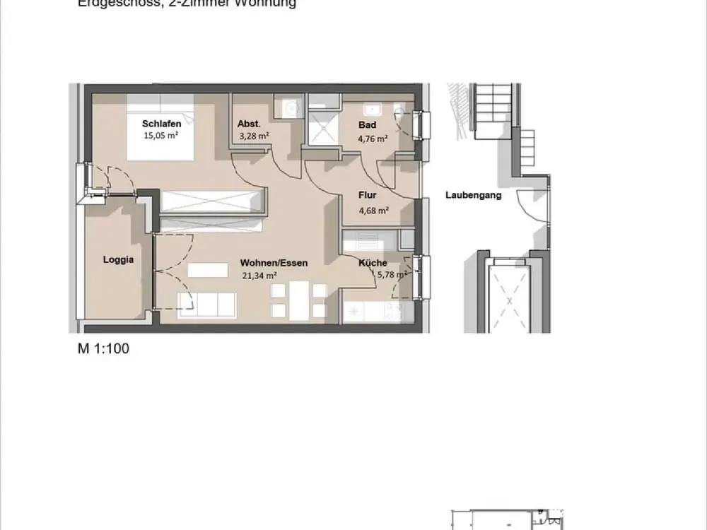 Gemütliche 2-Zimmer-Wohnung in Darmstadt-Kranichstein