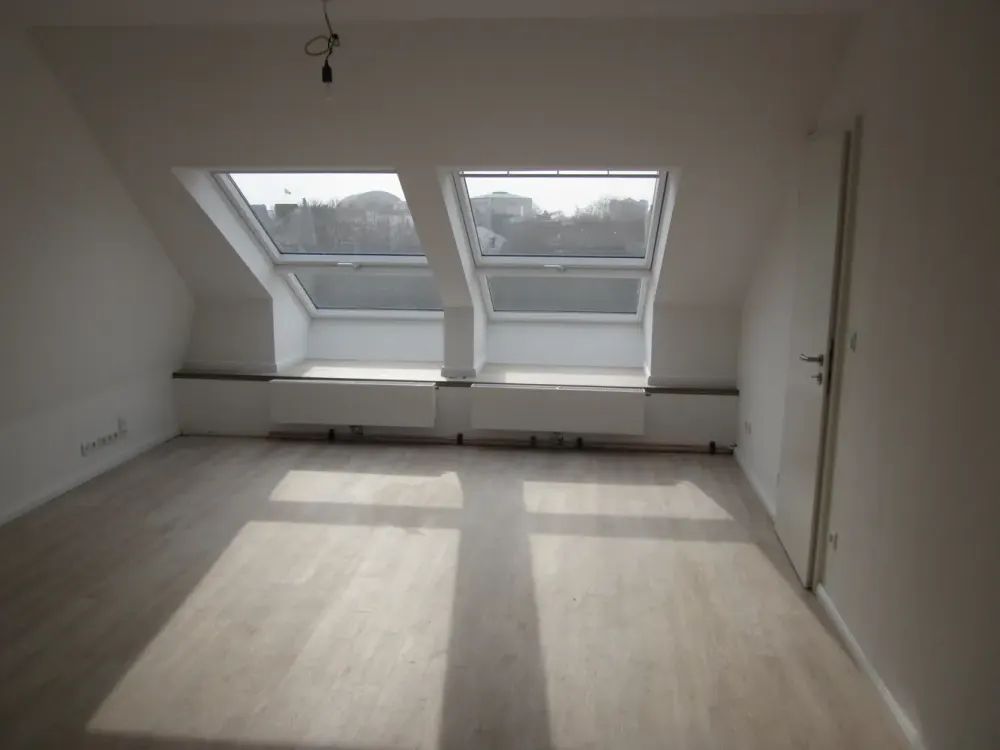 Top renovated 1-room attic apartment with separate fitted kitchen