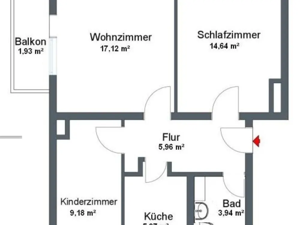 3-Raumwohnung in Coswig Mitte zu vermieten