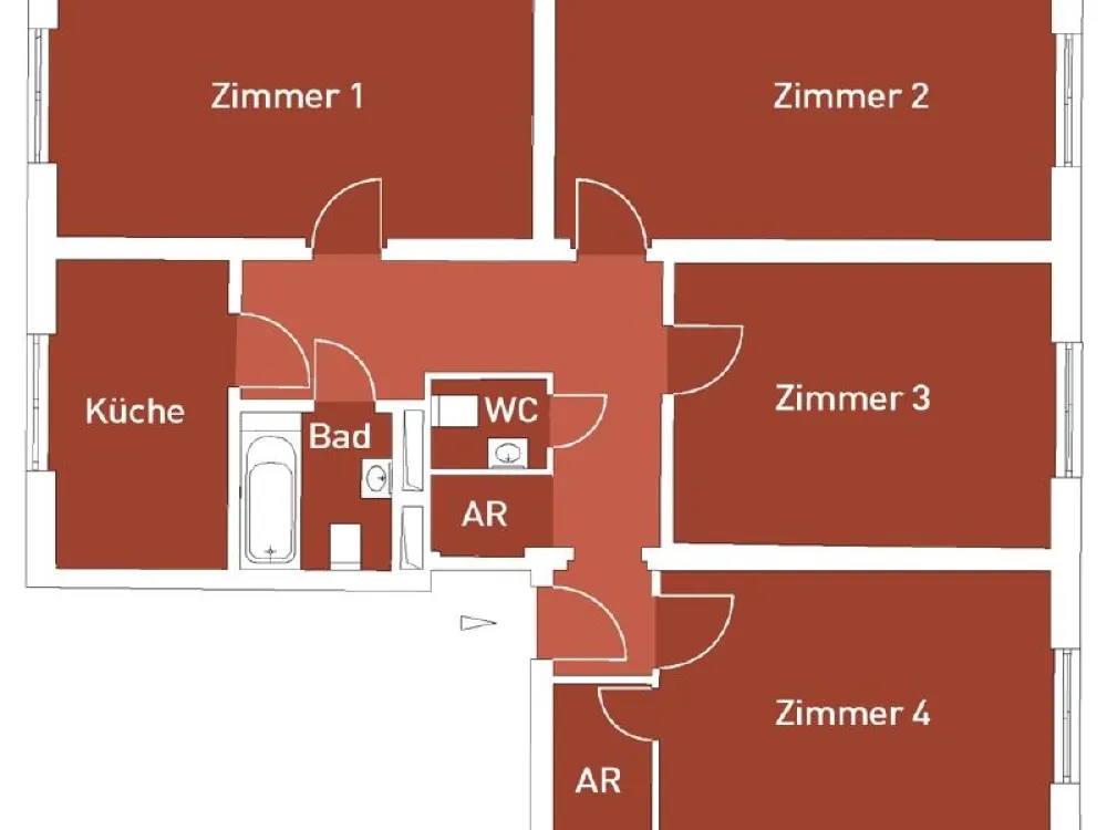 Classic Shared Apartment in the City Center: 4-Room Apartment at Altmarkt