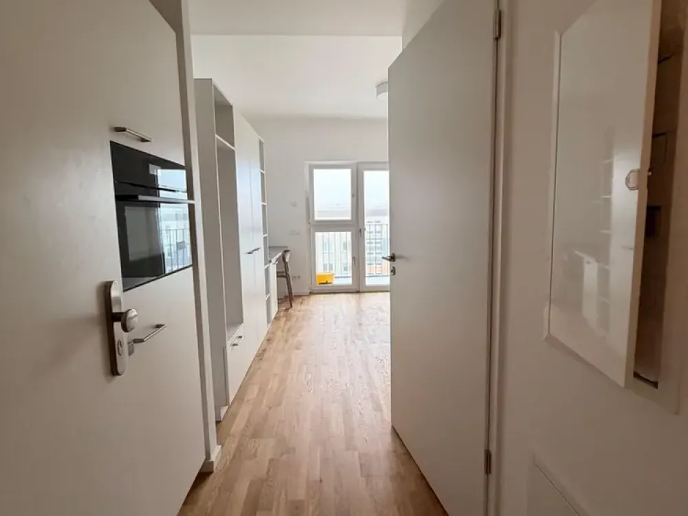 Möbliertes Neubau-Studio nahe S-Bahnhof Springpfuhl: sofort bezugsfrei