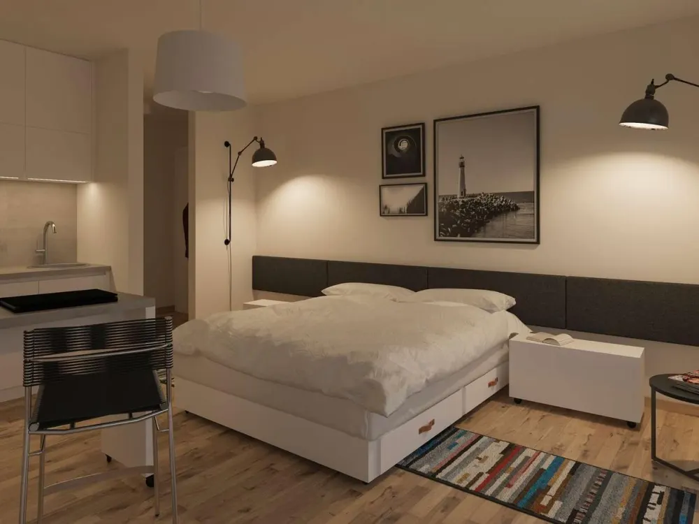 ** Erstbezug - 1 Raum-Apartment in modernem Neubau mit Einbauküche, Balkon & Duschbad **