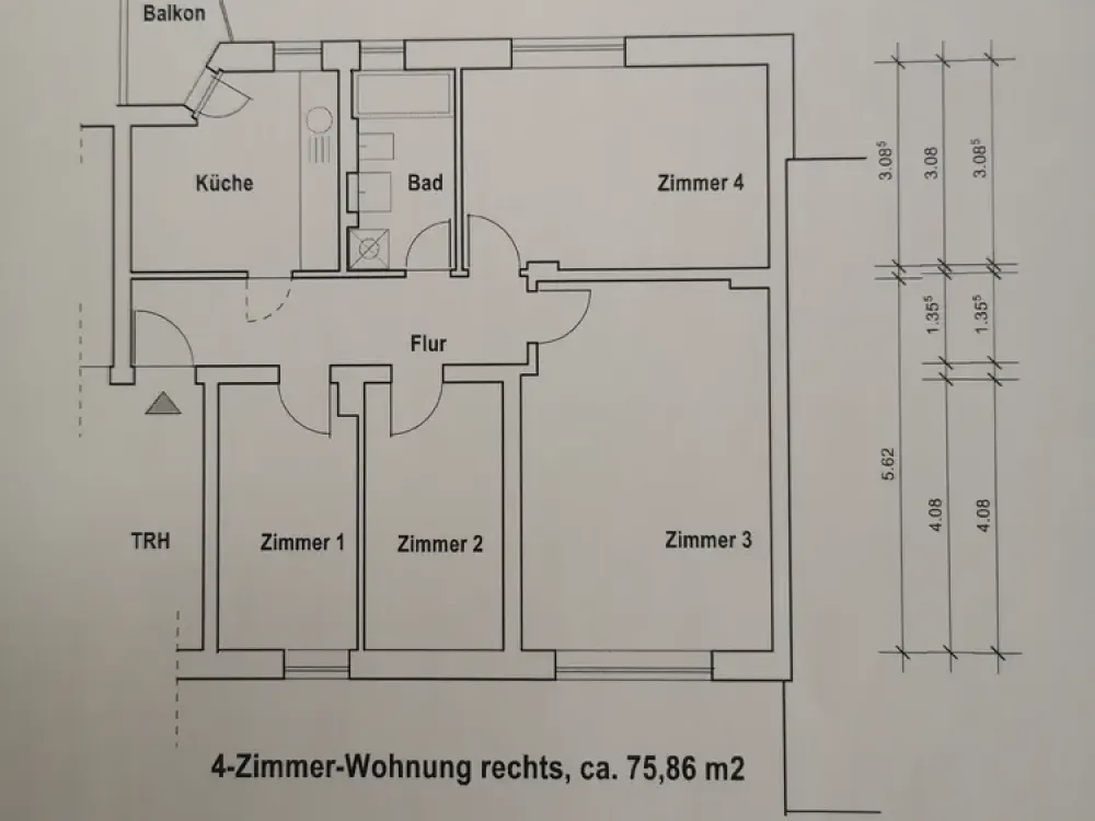 Quiet, well-laid-out, bright 4-room apartment in the green Döhren