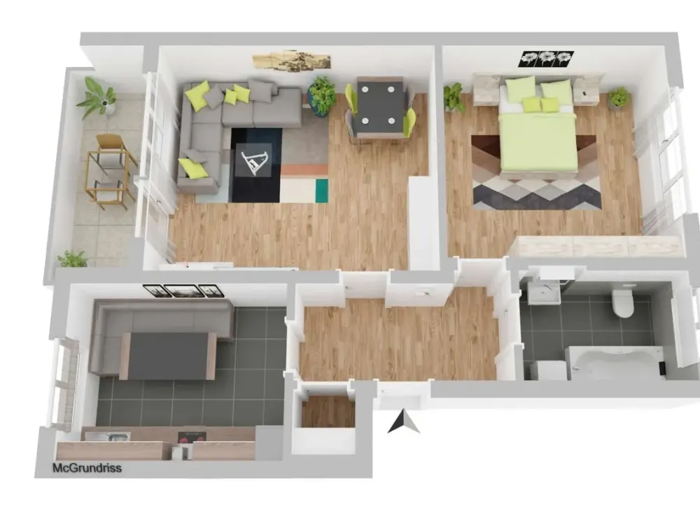 Ruhiges Wohnen im Loxbaum: Sanierte 2-Zimmer Wohnung, Balkon und Grünanlage mit Dusche