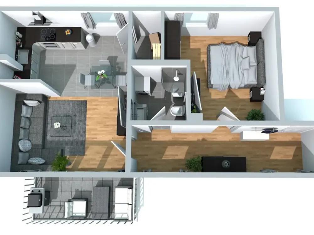 Moderne 2-Zimmer-Wohnung mit Balkon