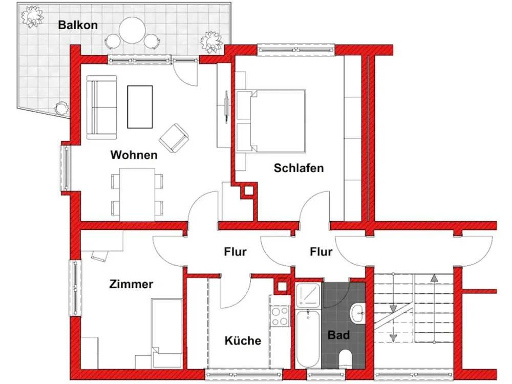 3-room apartment in Friedrichshafen-Seemoos