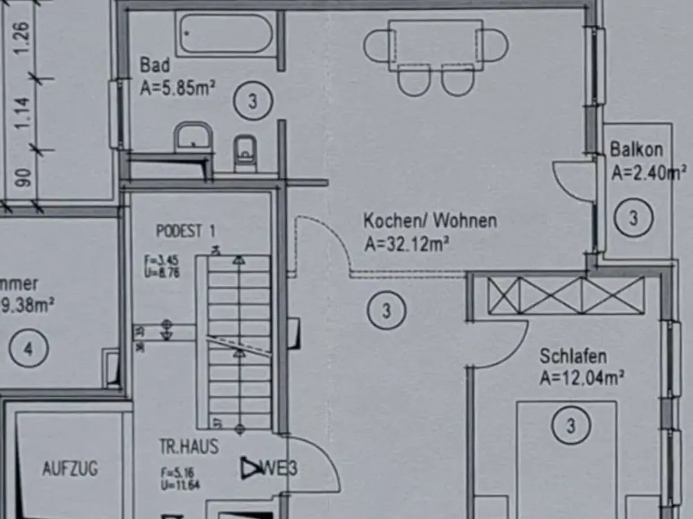 Vollmöblierte 2-Zimmer Wohnung, nähe Berger Straße 2.OG Links