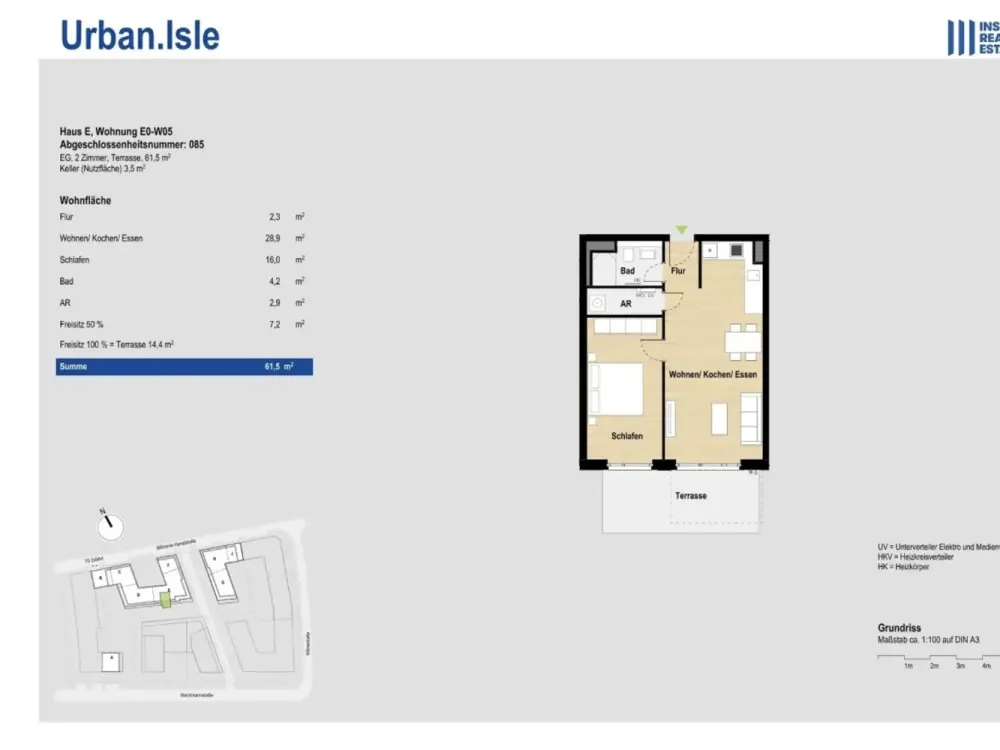 Stilvoll wohnen nahe HafenCity - Neubau-Erstbezug mit Süd-Terrasse & EBK - 2 Zi. teilmöbliert