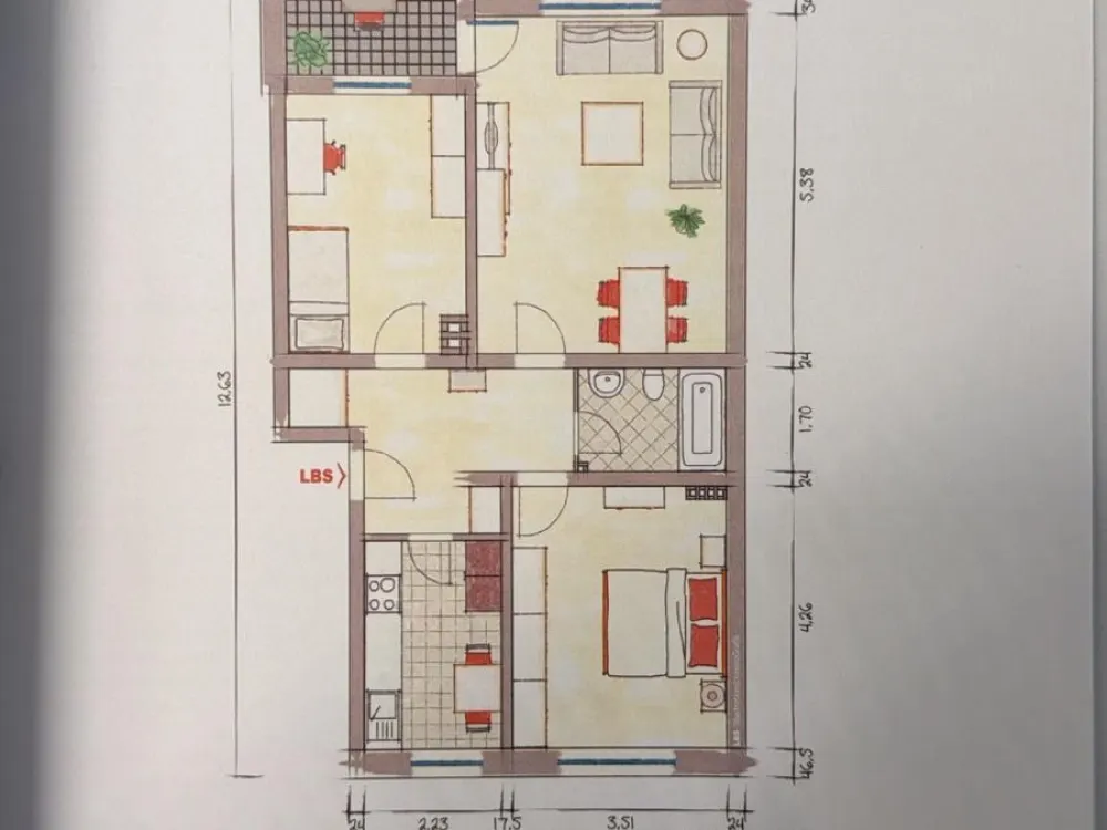 3-Room Apartment in Dormagen Including Kitchen and Garage