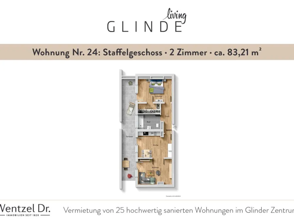 Ideal for couples and families, modern 3-room apartments in Glinde-Wentzel Dr.