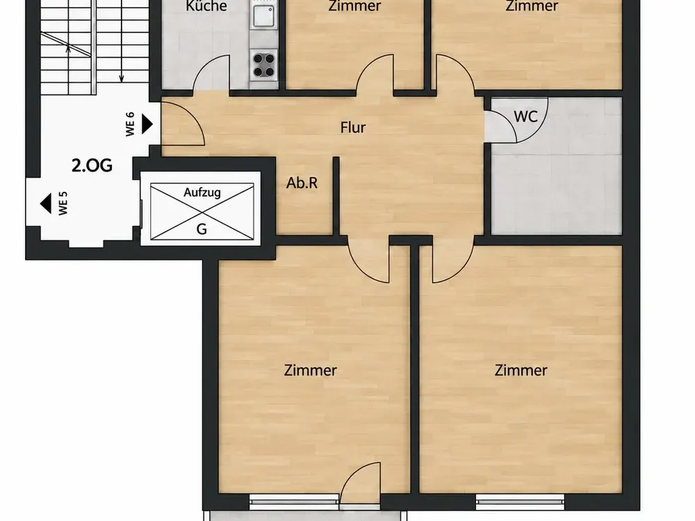 ANFRAGEN ÜBER DAS KONTAKTFELD! Nach § 556 renovierte 4 Zimmer Wohnung - mit Balkon und Stellplatz