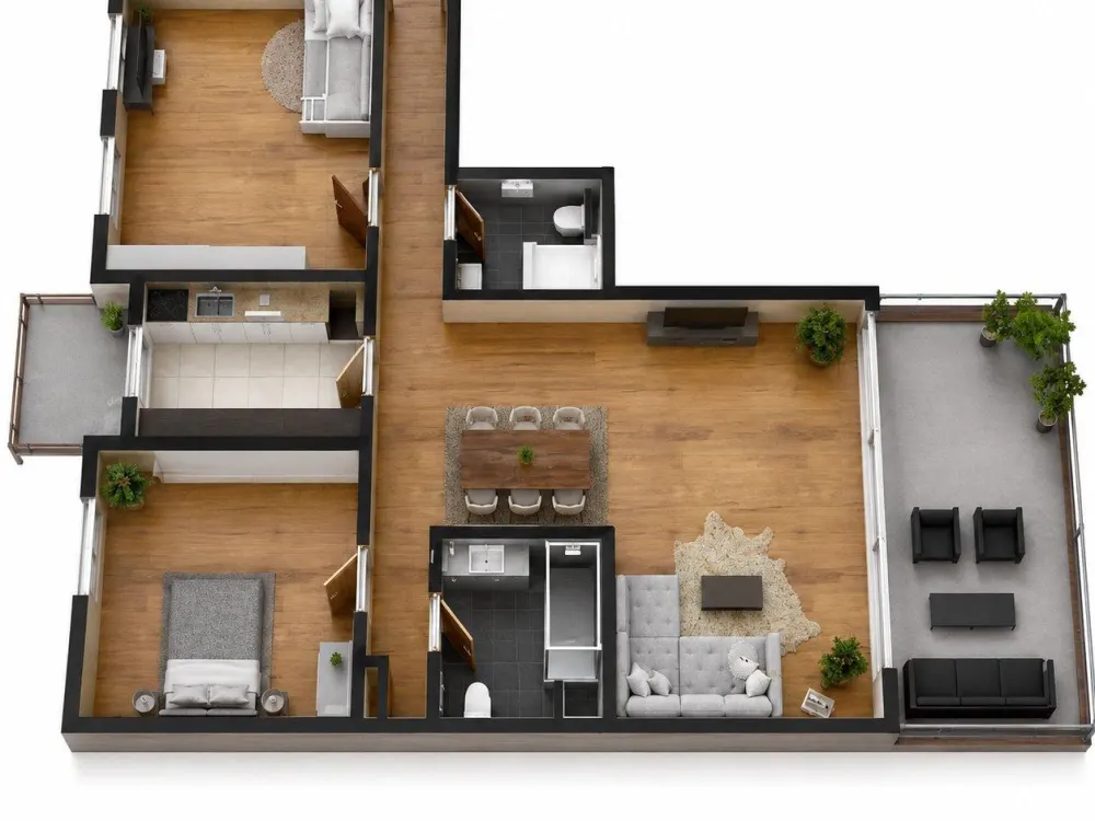 Kernsanierte 3-Zimmer Wohnung 100qm mit 2 Balkonen in Langenhagen