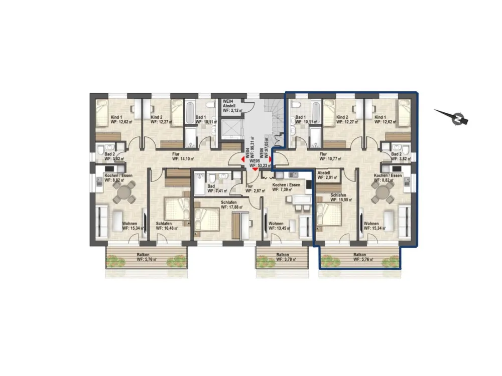 Moderne 4-Zimmer-Wohnung im Erstbezug, großzügig & mit Balkon