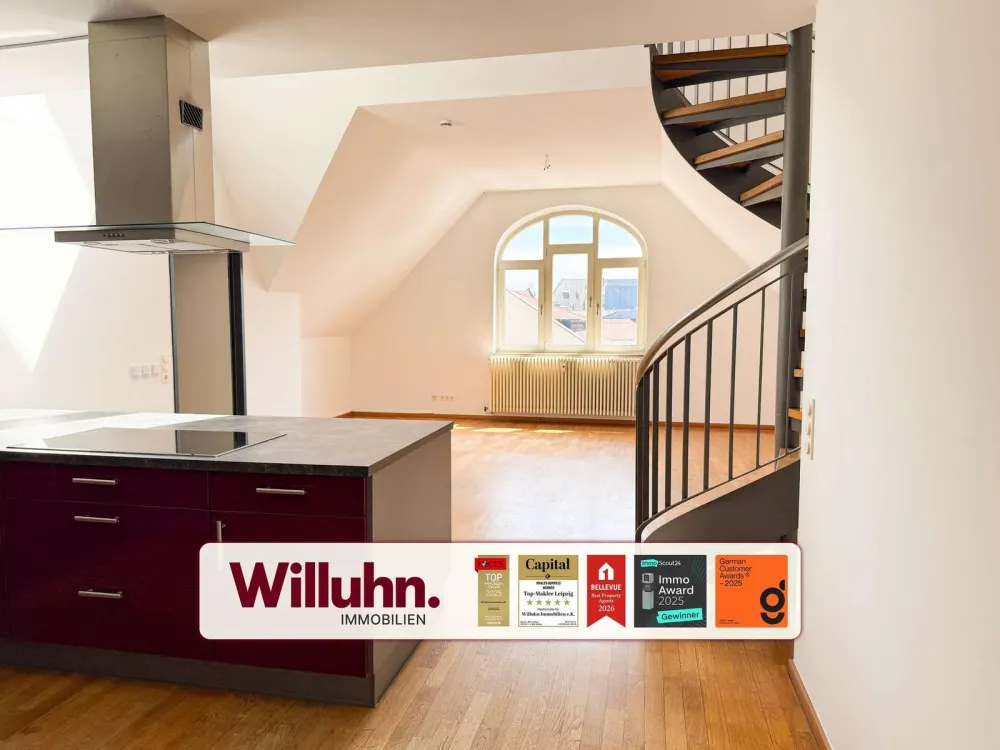 **Großzügige 150 m² Maisonette-Wohnung im Lipsia-Haus, EBK | Dachterrasse | Bad en Suite**