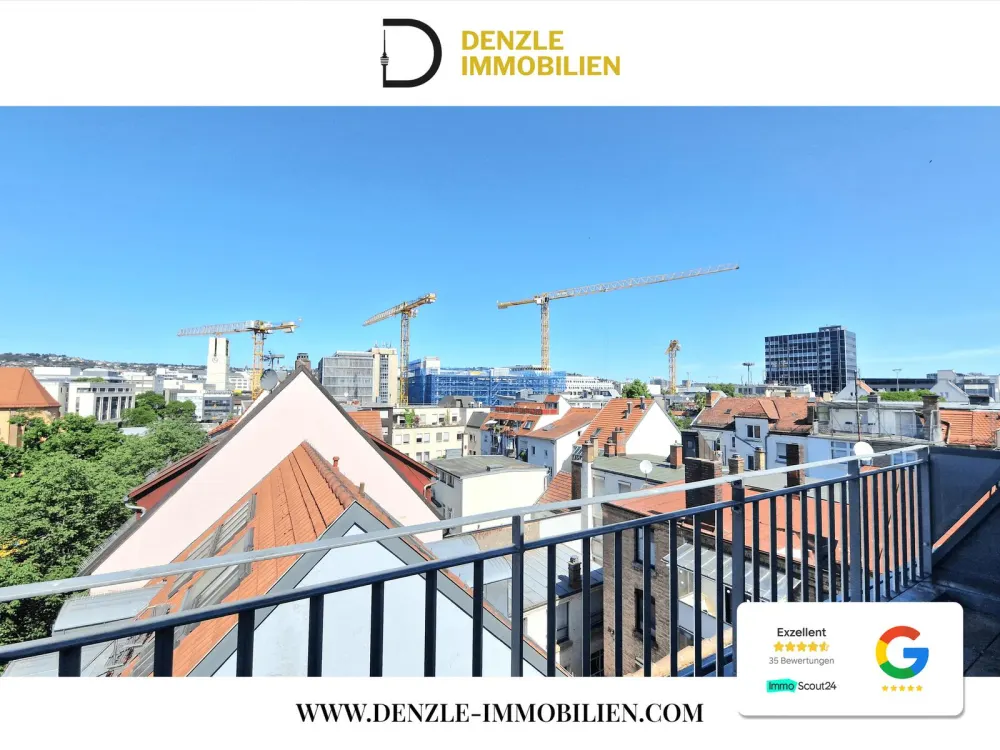 Exklusive Dachgeschoss-Maisonette in Stuttgart-Mitte, Mit großzügigem Balkon und Panoramablick