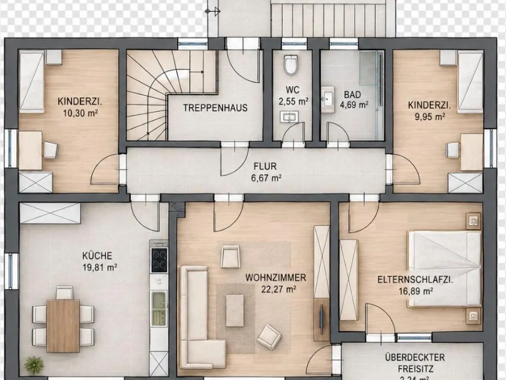 4-Zimmer Wohnung in zentraler und ruhiger Lage