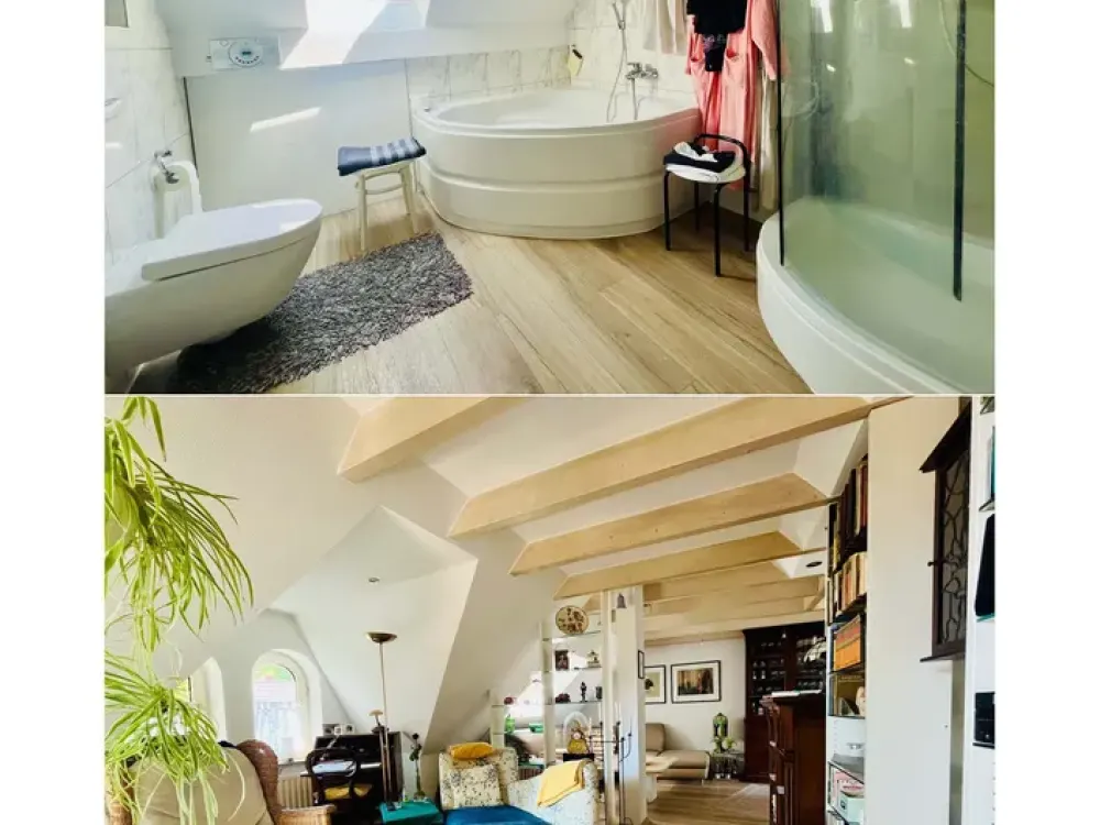 شقة مهندس معماري مع معرض وتراس على السطح للإيجار في بوخوم-فيرني