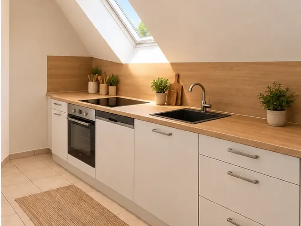 Bright, freshly renovated 2-room apartment with a view of greenery