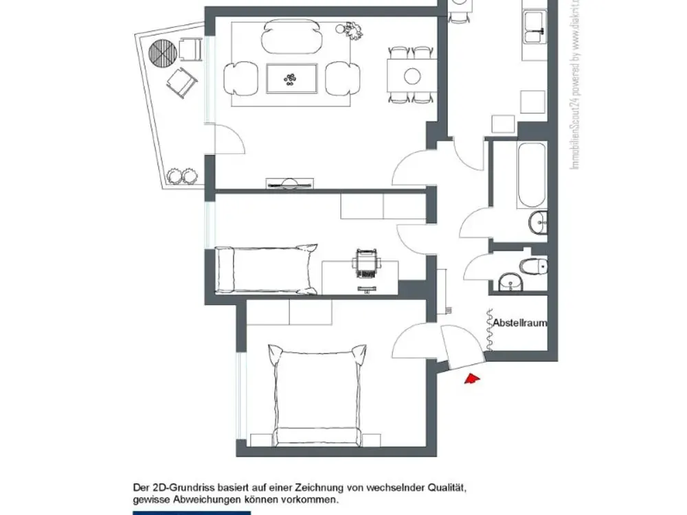 Schicke 3-Zimmer-Wohnung mit Balkon und Blick ins Grüne